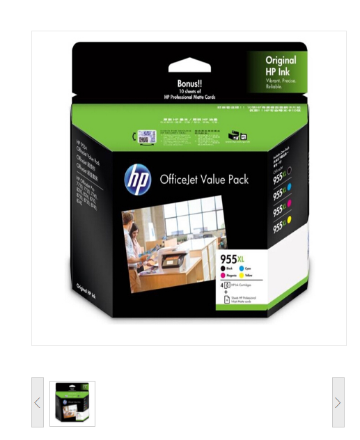 惠普（HP） 2PD46A 955XL 大容量墨盒套装（适用于：8210/8710 /8720 /7720/ 7740）含10张无光泽卡片纸