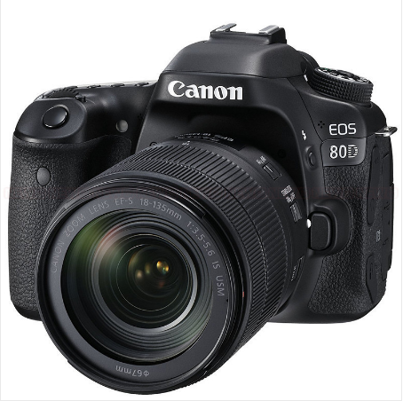照相机 佳能/CANON EOS-80D 18-135mm 2.5-3.0英寸 2000-2999万 单反相机 APS-C SD卡 单镜头套机 黑色